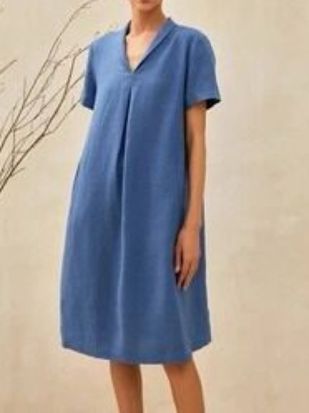 Poetry 100% Linen Garment Dyed Shawl Collar Dress size 18